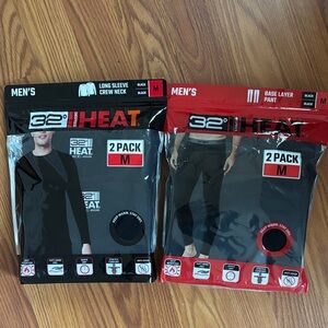 32 Degrees Men's Long Sleeve and Pants Base Layer Set